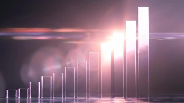 Business Progress Visualization: A dynamic and clean graphic illustrating exponential growth. Perfect for illustrating concepts of expansion and financial success.