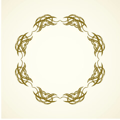 Old cute romantic book ribbon bow swirly tag swoosh element isolated on white paper card backdrop. Freehand black ink pen outline drawn curly corner sketchy in artistic rustic curlicue scrawl style