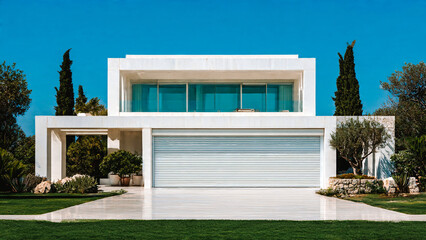 Façade de maison contemporaine de plain pied