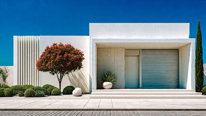 Façade de maison contemporaine de plain pied