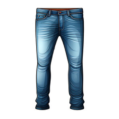 Stylish blue jeans with a distressed look, perfect for casual outfits and everyday wear.