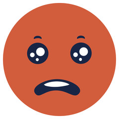 Adorable emoji with wide eyes and open mouth expressing surprise or shock in a playful style.