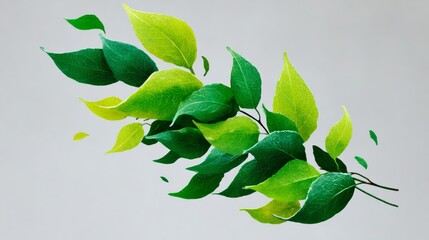 A vibrant illustration of green leaves in various shades, showcasing a natural and fresh aesthetic