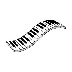 piano keys flowing like a wave