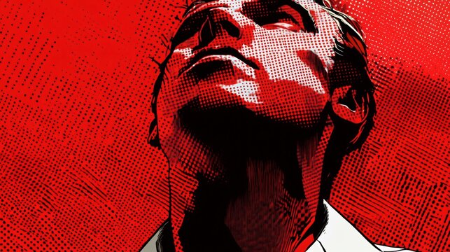 Vibrant Halftone Red Comics Background Design