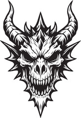 vector Draconian Head Tattoo Design 