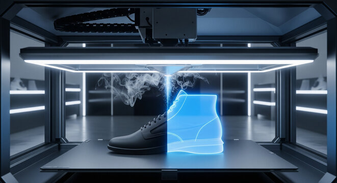3D printing technologies are opening up new horizons for the creation and production of footwear. - Powered by Adobe