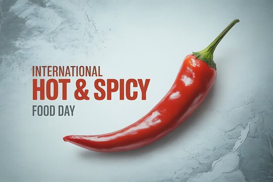International hot and spicy food day with red chili pepper