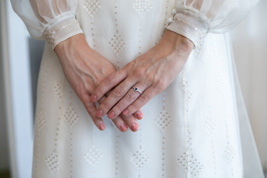 novia, boda, mano, anillas, nupcial, mujer, beldad, falda, casado, participaci&oacute;n, ceremonia, moda, manicura, encaje, celebraciones, indumentaria, par, corset