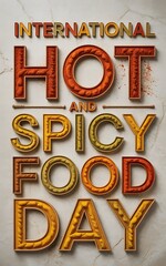 International hot and spicy food day celebration with bold lettering