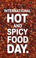 International hot and spicy food day celebration with chili peppers