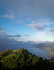 Breathtaking view of Sao Miguel Island coast at early morning.