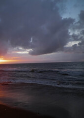 Beautiful sunset over Povoa??o beach, Azores Islands.