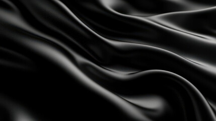 Obraz premium Luxurious Black Satin Abstract Texture with Smooth Waves for Elegant Designs