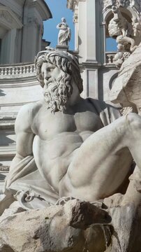 Statue of Zeus in Bernini's fountain of Four Rivers in Piazza Navona, Rome
