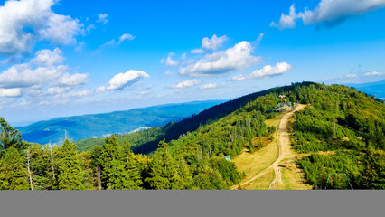 Stunning landscape of Beskides Mountains.