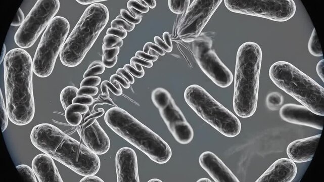 Microscopic World of Bacteria: Diverse Rod-shaped Bacilli and Spiral-shaped Spirillum Microorganisms in a Scientific View