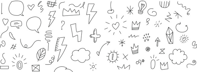 Hand drawn decorative flourishes and ornate embellishments collection for creative design projects