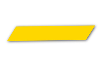 Yellow slanted rectangular banner shape with soft shadow for sale label, poster, and advertising design