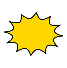 Yellow comic explosion shape outline for sticker, label, and sale banner design