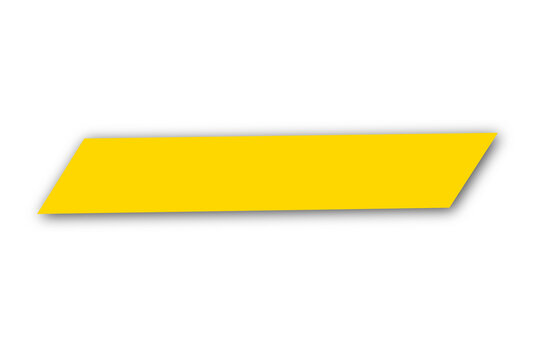 Yellow slanted rectangular banner shape with soft shadow for sale label, poster, and advertising design