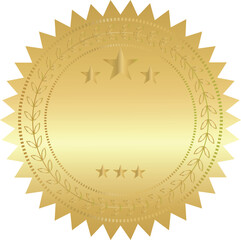 Golden star and laurel wreath award seal with blank space for text vector illustration related to golden star, laurel wreath, award seal, gold emblem, victory badge, premium award, golden wreath