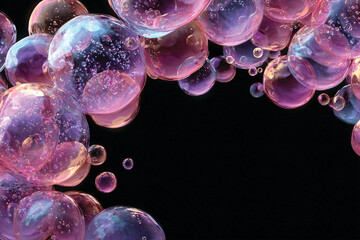 Abstract Purple Background with Bubbles &ndash; Modern Digital Art Texture