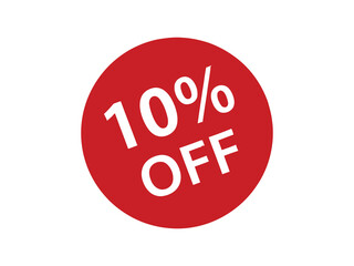 10 Percent Off Red Circular Discount Badge