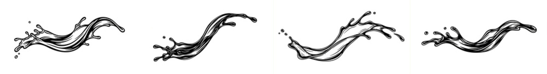 Beard oil splash sketch