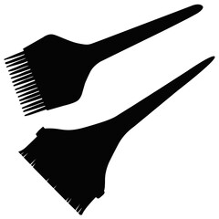 Hair Dye Brush Silhouette with Colouring Tools and Fine Bristles