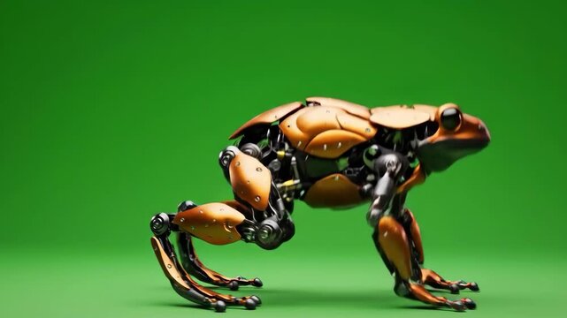 Clockwork Croaker Mechanical Frog on Green.