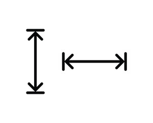 Height and width icon. Vector illustration