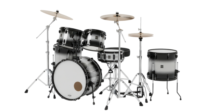 Drum kit isolated on transparent background