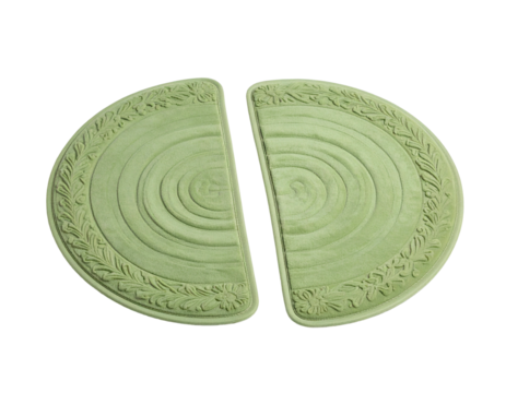 Split jade oval dish, ornate embossed floral rim, concentric circles