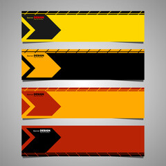 Warning Striped Banner Set, Modern geometric warning banner. Hazard warning. Hazard area sign.