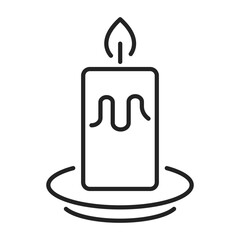 burning candle line web icon