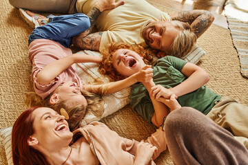 Happy family creates unforgettable memories together at home with laughter and love