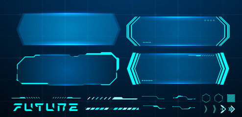 Set technology box or futuristic callout title. Vector illustration	