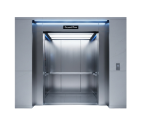 Modern elevator interior isolated on transparent background