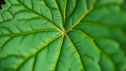 Fototapeta premium comfrey. Macro photograph of a comfrey leaf showcasing its intricate vein network. gardening catalogs, home-decor guides, designed for gardening and botanical catalogs.