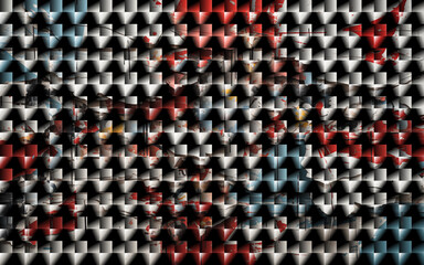 Abstract geometric pattern with dynamic red and blue accents creating a modern and visually engaging background design element