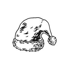christmas hat hand drawn illustration