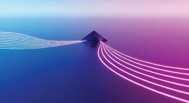 Colorful arrows pointing to the right background - Powered by Adobe