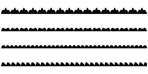 Obraz premium Set of scalloped border. Scalloped border edge set. Different pattern scallop edge vector borders. EPS 10. 