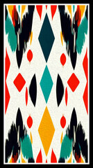 Abstract background in Ikat technique . Printable pattern for wall decorations.