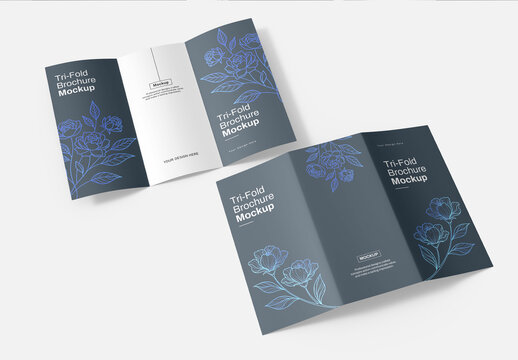 Tri-Fold Pamphlet Mockup PSD Template