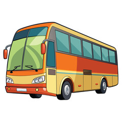 a bus in white background