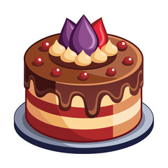 a cake in white background