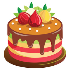 a cake in white background