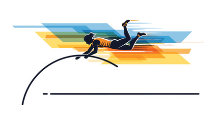 Dynamic Action, Athlete, Sports Arena, Illustration, Energetic Environment, Side View, Competitive Spirit